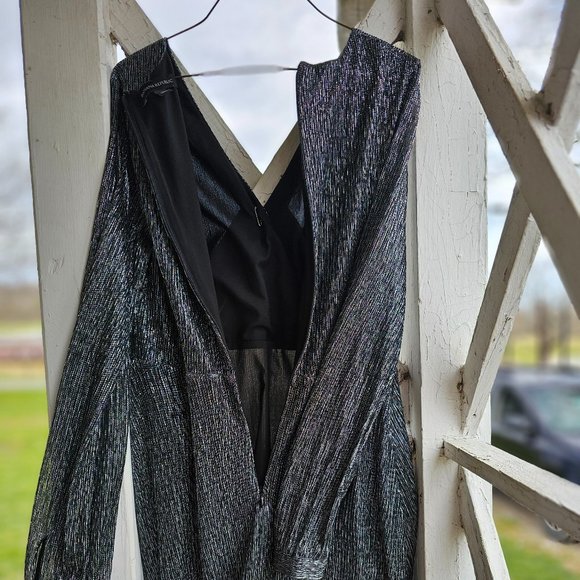 Banana Republic cocktail Metallic silver  dress size 4 - Picture 2 of 8